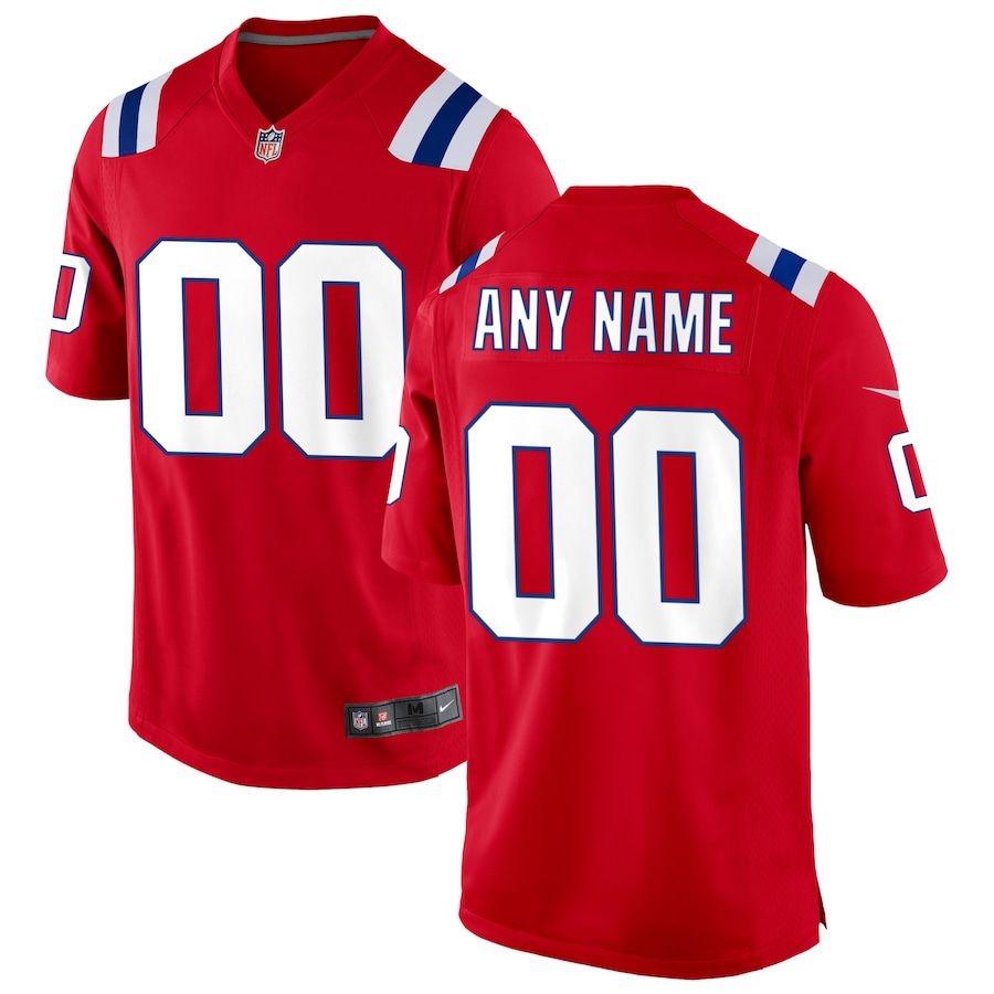 Men New England Patriots Nike Red Alternate Custom NFL Jersey
